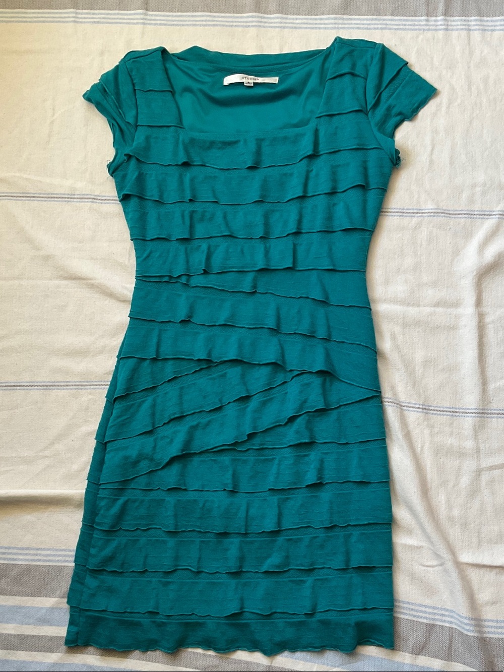 Studio M Teal Ruffled Dress